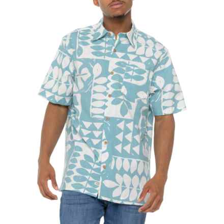 Quiksilver Waterman Turtle Island Printed Woven Shirt - Short Sleeve in Reef Waters
