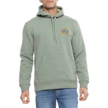 Quiksilver Wave Graphic Fleece Hoodie in Sea Spray/Yellow Wave