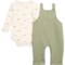 3GNMN_2 Rabbit + Bear Organic Infant Boys Baby Bodysuit and Overalls Set - Organic Cotton, Long Sleeve