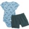 4PNXM_2 Rabbit + Bear Organic Infant Boys Organic Cotton Baby Bodysuit and Shorts Set - Short Sleeve