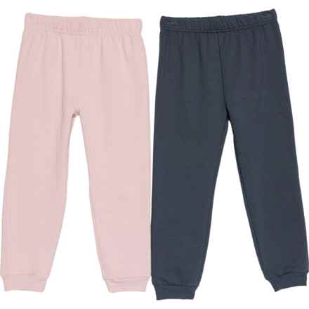 Rabbit + Bear Organic Little Girls Organic Cotton Sweatpants - 2-Pack in Pink/Navy