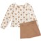 5ACPU_2 Rabbit + Bear Organic Little Girls Shirt, Skirt and Socks Set - 3-Piece, Long Sleeve
