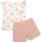 4PNYD_2 Rabbit + Bear Organic Toddler Girls Cowgirl T-Shirt and Shorts Set - Organic Cotton, Short Sleeve