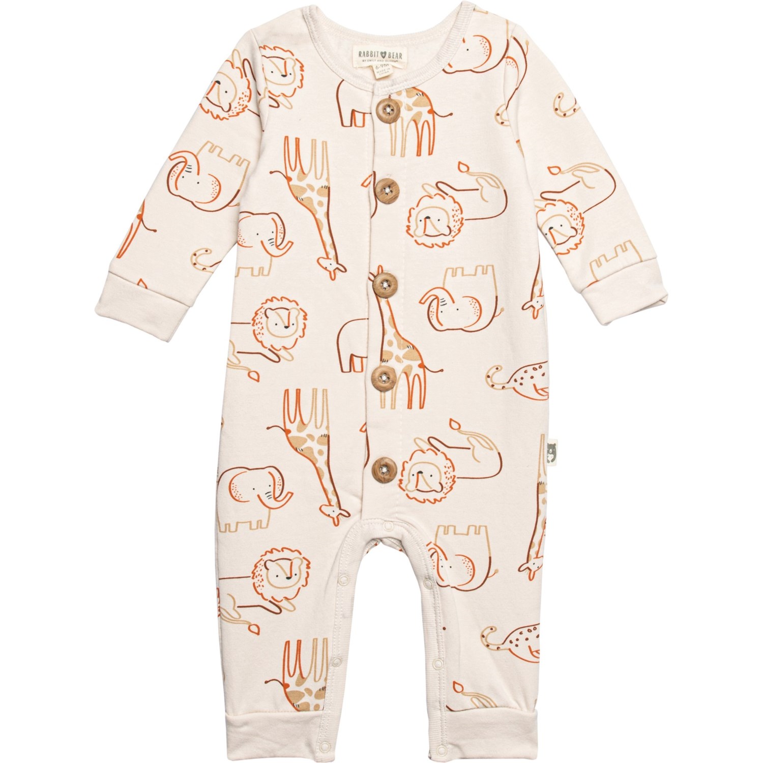 Rabbit + Bear Organics Infant Boys Organic Cotton Cozy Coverall Long