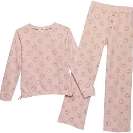 Rabbit + Bear Organics Little Girls Sweatshirt and Pants Set - Organic Cotton in Pink