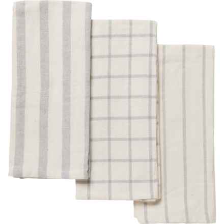 Rachael Ray Enzyme-Washed Kitchen Towel Set - 3-Pack, 18x28” in Silver