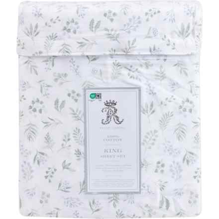 Rachel Ashwell King Cotton Eva Floral Sheet Set - Sage in Sage