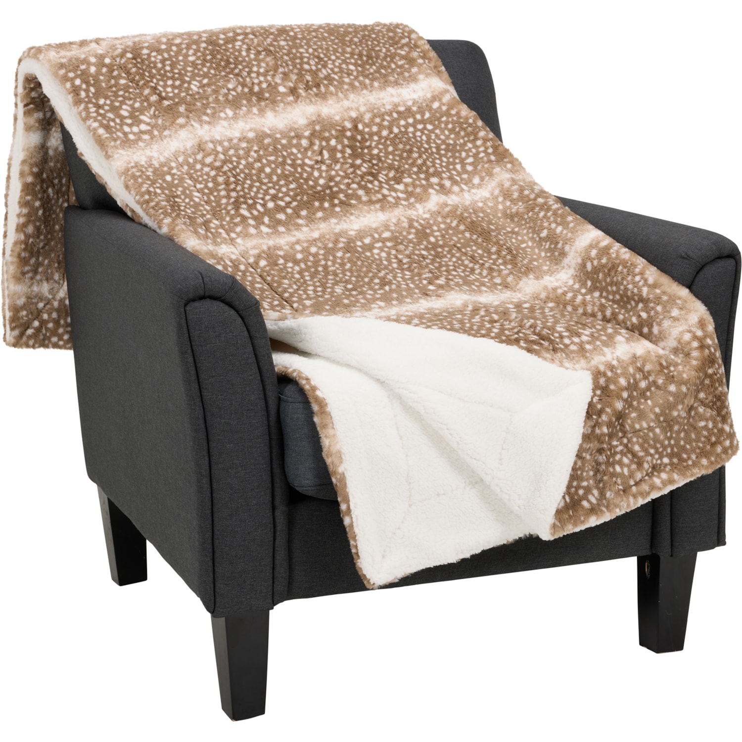 DOUBLE BLANKET / HARE ダブルブランケット / ハレ Rachel Rachel Roy Chital Faux Fur and Sherpa Fleece Throw Blanket