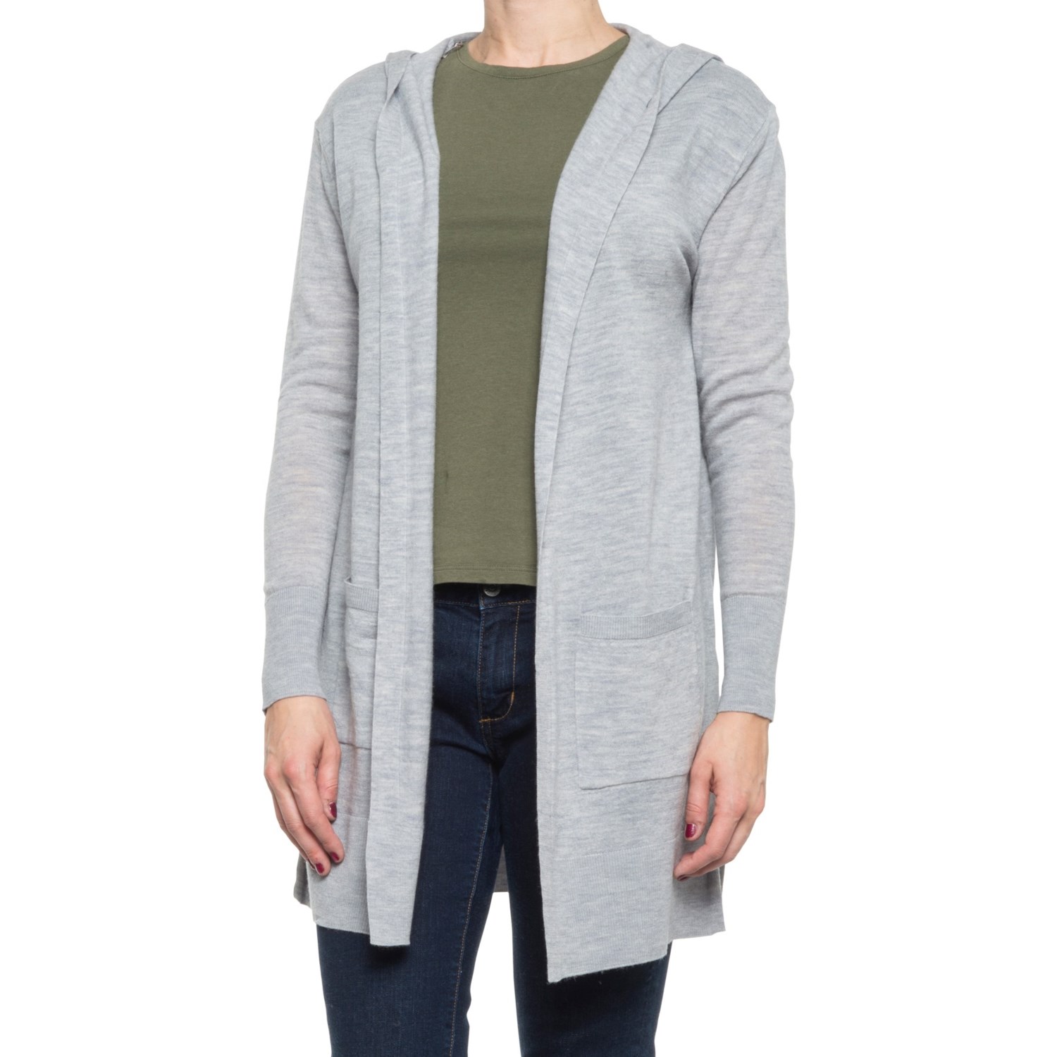 Rachel Rachel Roy Hooded Pocket Open Cardigan Sweater (For Women