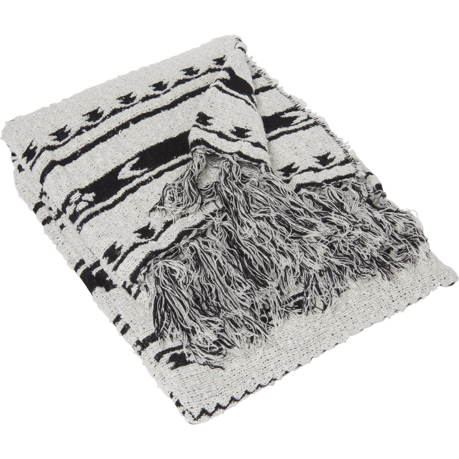 Rachel Rachel Roy Pawnee Aztec Woven Throw Blanket 50x60”, Black