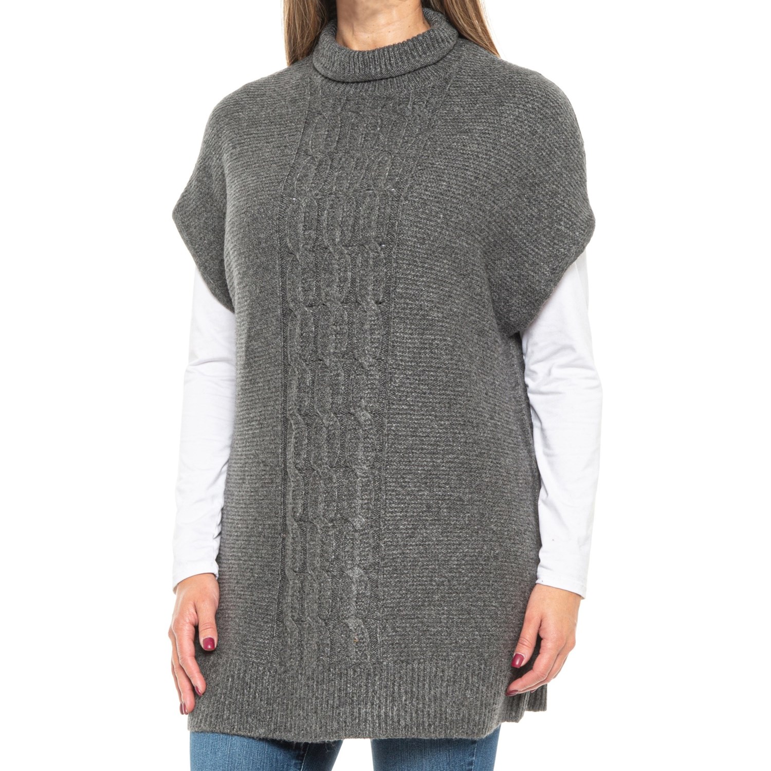Rachel Rachel Roy Turtleneck Cable Poncho Sweater (For Women) Save 64