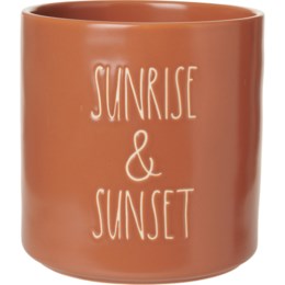 Rae Dunn 8 Inch Sunrise & Sunset Cylinder Planter (Peach Red)