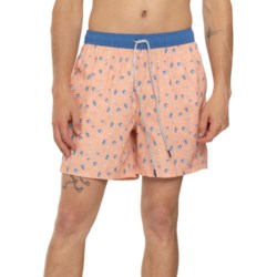 Rainforest Cocktail AOP Volley Swim Shorts - Built-In Brief in Coral