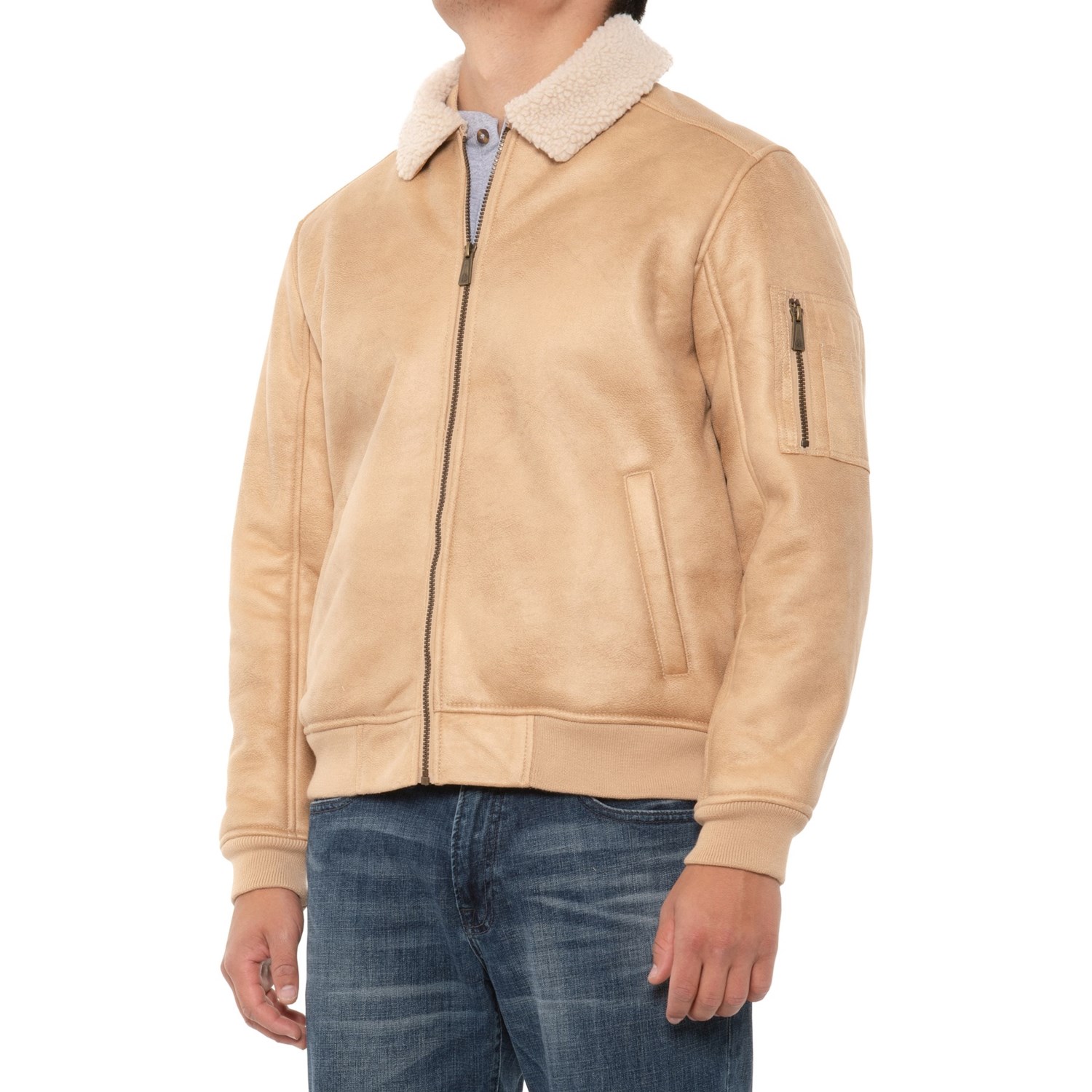 sherpa lined bomber jacket