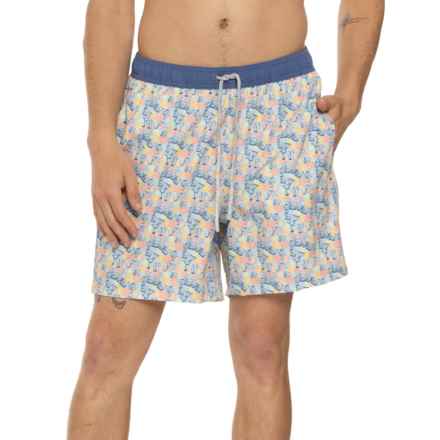 Rainforest Fruit and Cocktails AOP Volley Swim Shorts in Coral