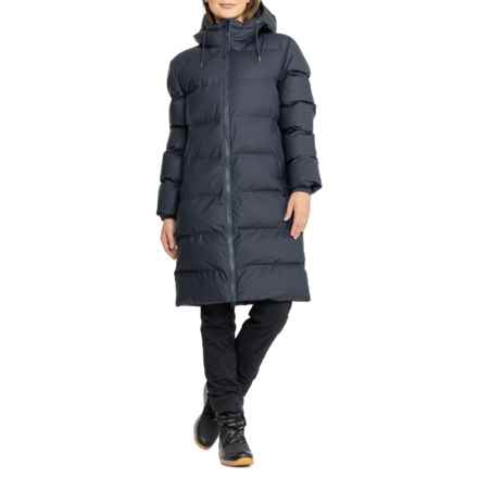 RAINS Long Puffer Jacket - Waterproof, Insulated in Navy