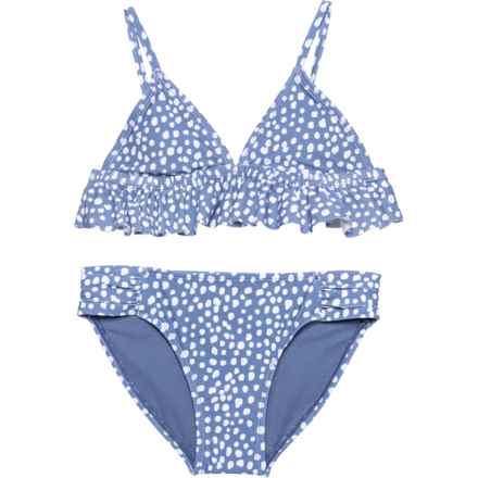 RAISIN GIRLS Big Girls Ruffled Top Bikini Set in Blue
