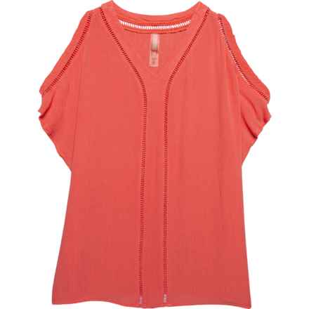 Raisins Big Girls Samba Caftan Beach Cover-Up - Sleeveless in Coral