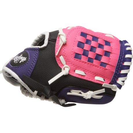 Rawlings Players Series Baseball Glove - 8.5”, Right-Handed Throw (For Boys and Girls) in Pink/Purple