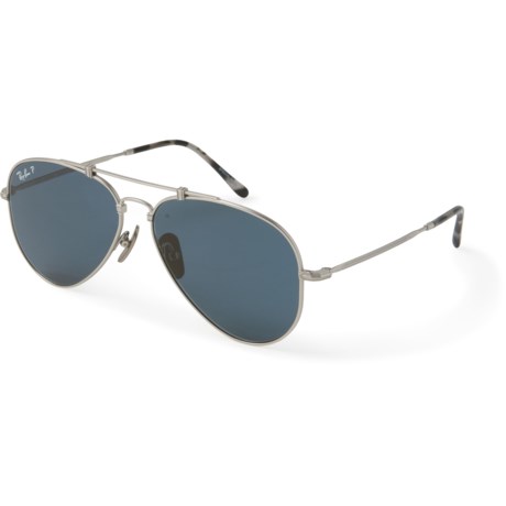 Ray-Ban Aviator RB8125 (056597038706) Sunglasses - Polarized (For Men and Women) in Blue Mirror Gold
