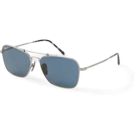 Ray-Ban Caravan Titanium RB8136M (056597038713) Sunglasses - Polarized (For Men and Women) in Blue Mirror Gold