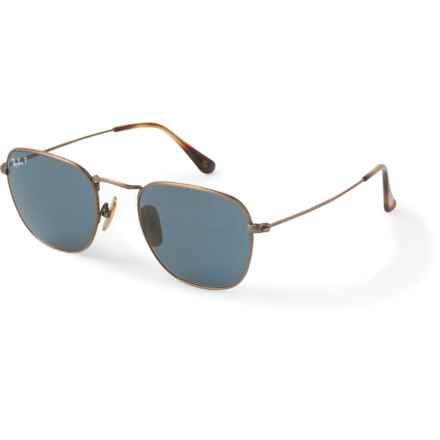 Ray-Ban Frank Titanium RB8157 (056597431132) Sunglasses - Polarized (For Men and Women) in Blue Mirror Gold