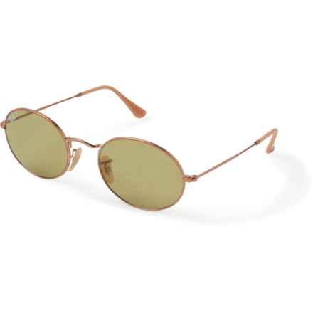 Ray-Ban Made in Italy Oval Solid Evolve RB3547 (0536672975611) Sunglasses (For Women) in Evolve Green