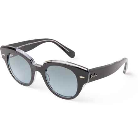 Ray-Ban Made in Italy Roundabout RB2192 (056597431354) Sunglasses - Polarized (For Women) in Blue Gradient Grey