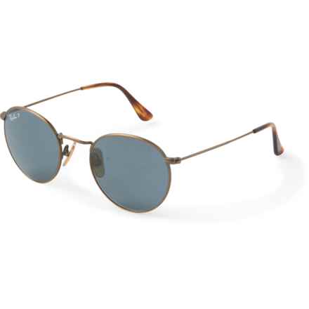 Ray-Ban Round Titanium RB8247 (00200143667072) Sunglasses - Polarized Lenses (For Men and Women) in Polar Blue Mirror Gold