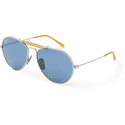 Ray-Ban Titanium Aviator RB8063 (056597389648) Sunglasses (For Men and Women) in Polar Blue