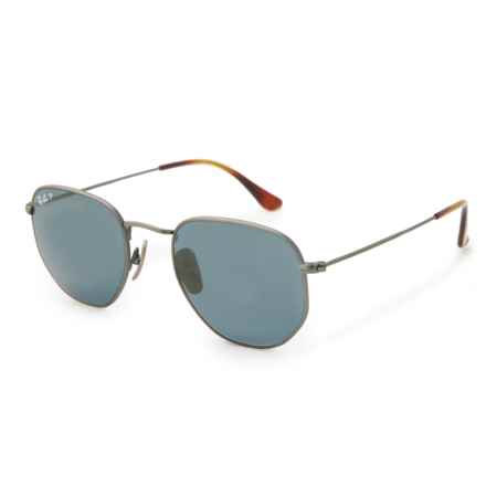 RayBan Made in Japan Hexagonal RB8148 (8056597620758) Sunglasses in Demigloss Gunmetal/Polar Blue Mirror Gold