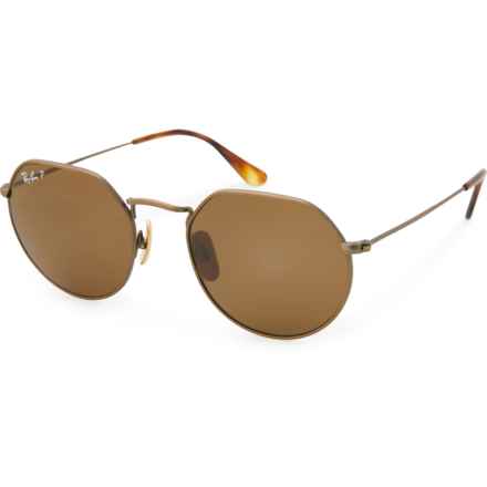 RayBan Made in Japan Jack 0RB8165 (056597726871) Sunglasses - Polarized in Demi Gloss Antique Gold/Brown Polar