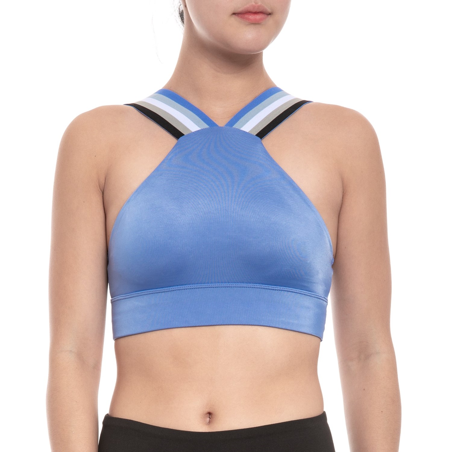 Women's Halter Sports Bra - Square Neck Racerback Seamless Padded Yoga Crop Top