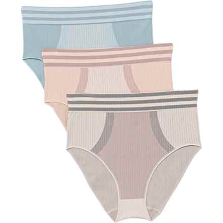 Real Drop Needle Color-Block High-Waist Panties - 3-Pack, Briefs in Peach Whip Pack
