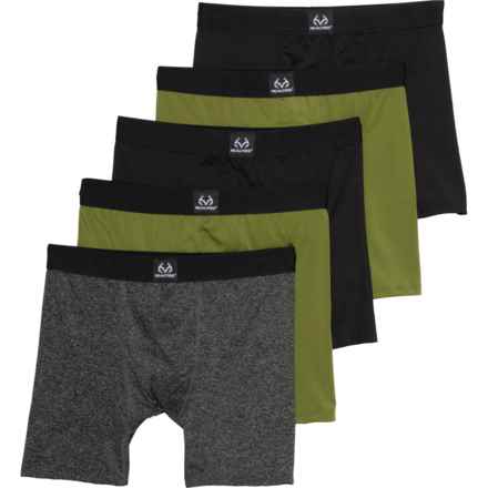Realtree Essential Stretch-Performance Boxer Briefs - 5-Pack in Black/Grey/Green