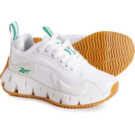 Reebok Big Boys Zig Dynamica Running Shoes in Bright White/Jelly Bean/Gum