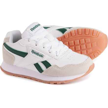Reebok Boys Harman Classic Sneakers in White/Dark Green