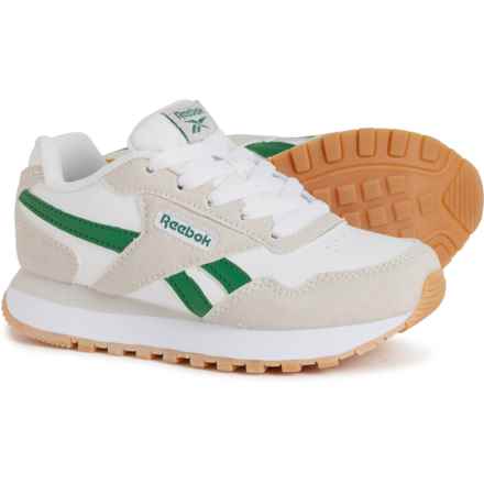 Reebok Boys Harman Double Sneakers in Bright White/White Sand/Glen Green