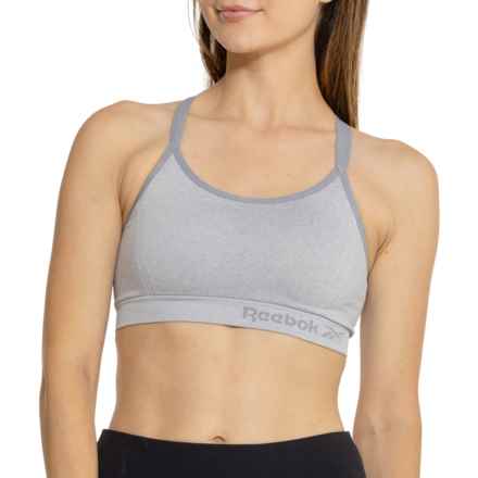 Reebok Cosmos 2.0 Seamless Strappy Sports Bra - Medium Impact in Grey Heather