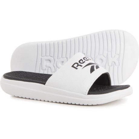Reebok Synthetic Dual-Density Boys Slide Sandals (White/Black)