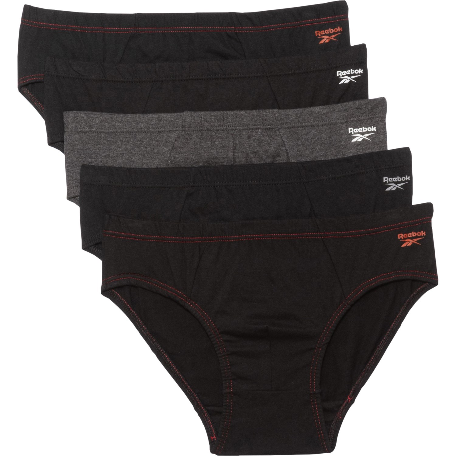 5 Pack Reebok Mens Low Rise Underwear Briefs 
