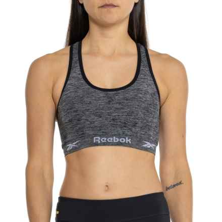 Reebok Explore Seamless Sports Bra - Medium Impact in Black Heather