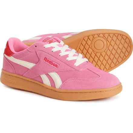 Reebok Forte Lounger Sneakers - Suede (For Women) in True Pink/ Sunset Coral/ White/ Reebok Rubber Gum-