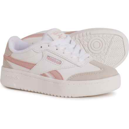 Reebok Girls Forte Lounger Double-Up Sneakers in Bright White/White Sand/Sugar Honey Glaze