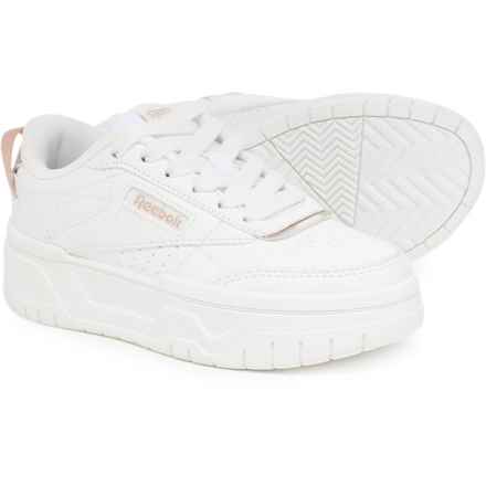 Reebok Girls Tech Geo Sneakers - Leather in White/Rose Gold