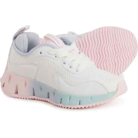 Reebok Girls Zig Dynamica Running Shoes in White/Pastel
