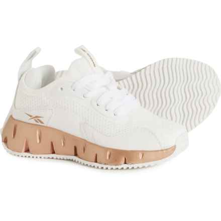 Reebok Girls Zig Dynamica Sneakers in White/Rose Gold