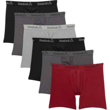 Reebok High-Performance Boxer Briefs - 6-Pack in Rhubarb/Blackened Pearl/Sharkskin/Black/Blackened