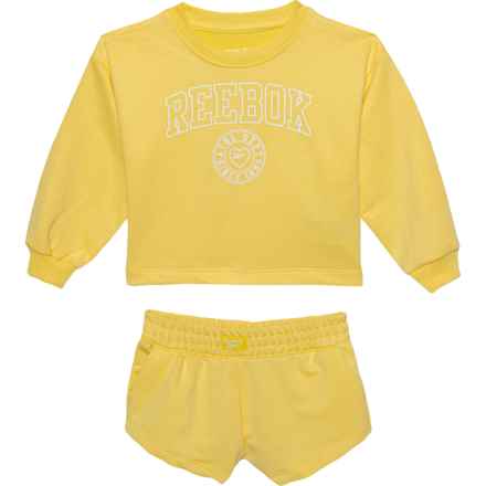 Reebok Infant Girls Collegiate Sweatshirt and Shorts Set in Yellow