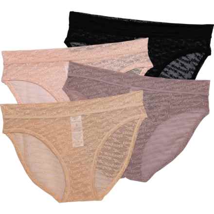Reebok Lace High-Cut Panties - 4-Pack, Bikini Brief in Toadstool/Lotus/Black/Rose Dust